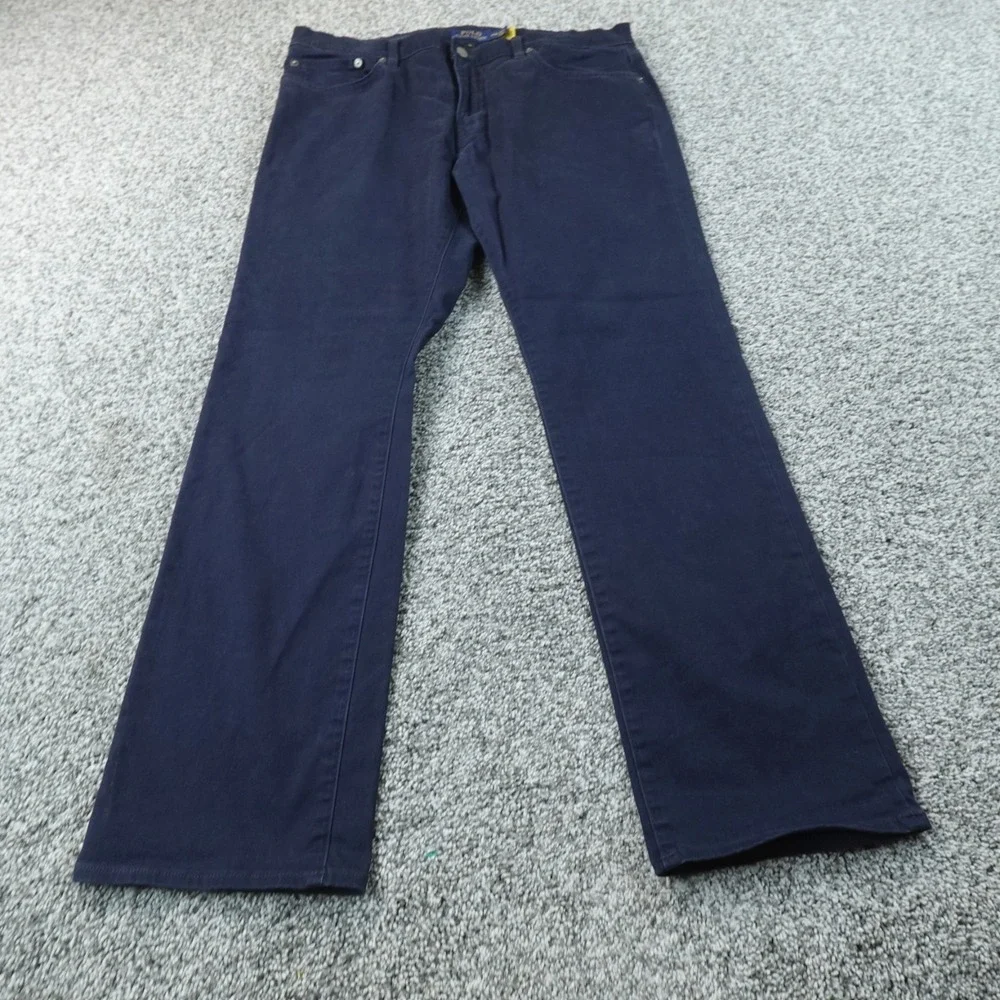 Polo Ralph Lauren Jeans Mens 34X30 Blue Denim Pants Varick Slim Straight Stretch